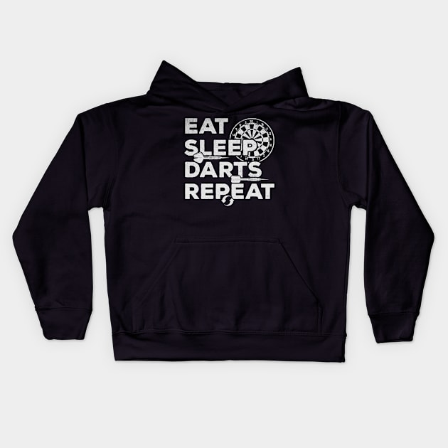 Darts player eat sleep darts repeat i playing Kids Hoodie by Tianna Bahringer